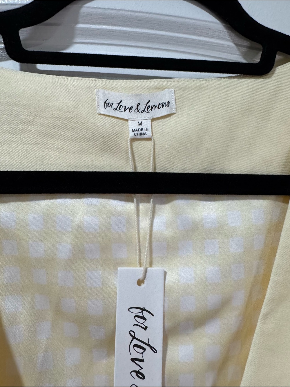 For Love & Lemons Elanah Vest Butter Yellow Gingham Lined M - Picture 7 of 11